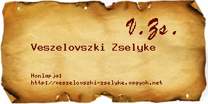 Veszelovszki Zselyke névjegykártya